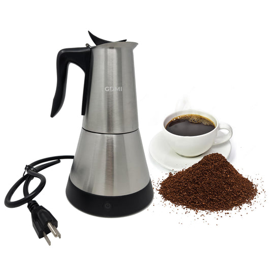 GDMI Coffee Maker Electric Stainless Steel Espresso American Coffee 300ml Moka Pot With Electric Stove